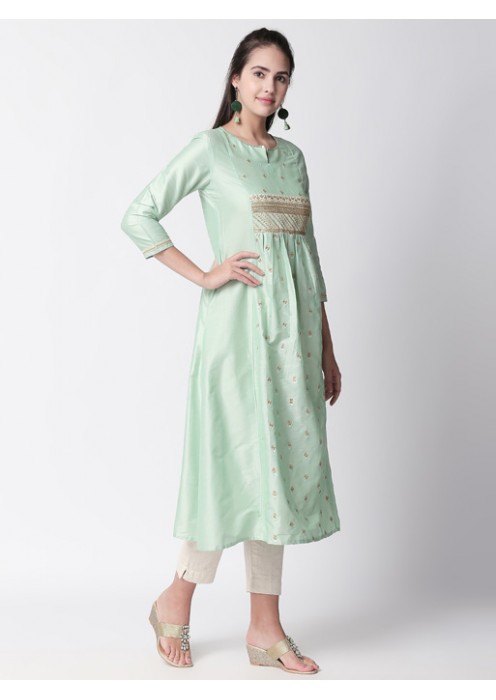 Green Kurta with Embroidery