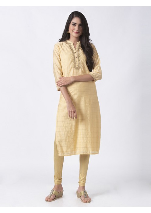 Beige Kurta with lurex 