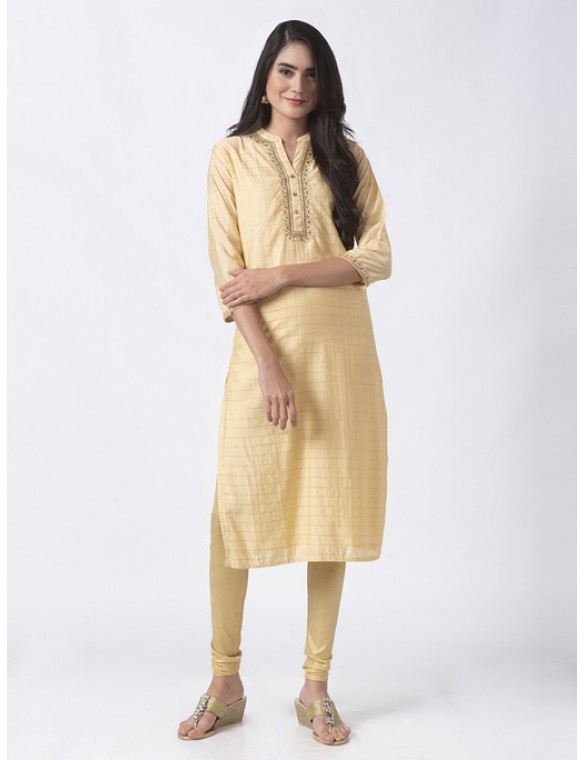 Beige Kurta with lurex 