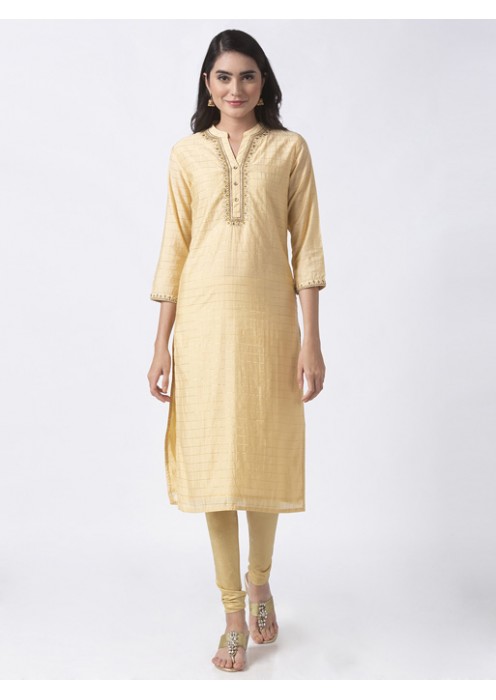 Beige Kurta with lurex 