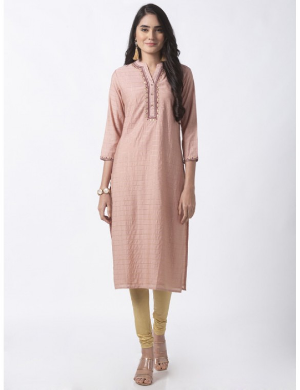 Pink Kurta with Lurex