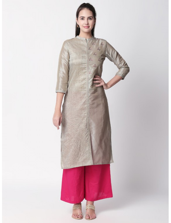 Grey Kurta with Embroidery