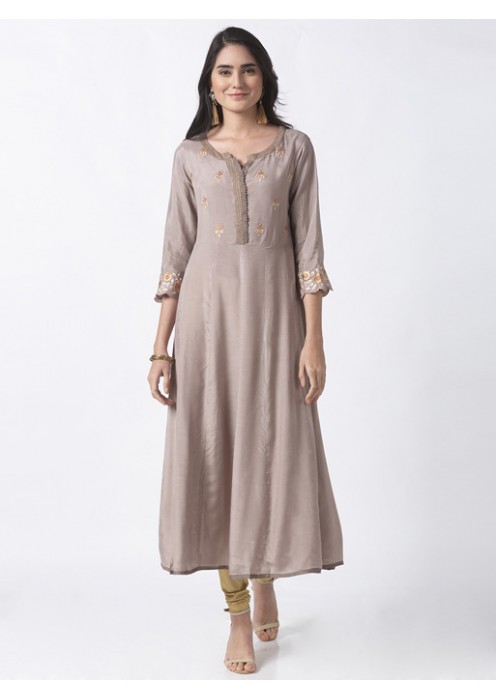 Mauve Embroidered Kurta 