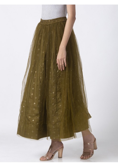  Olive Gathered Lehenga