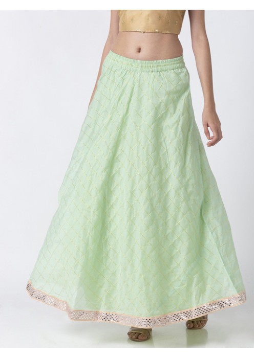  Sap Green Flared Lehenga