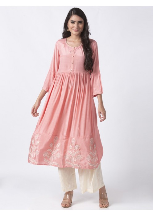 Pink Kurta Palazzo Set