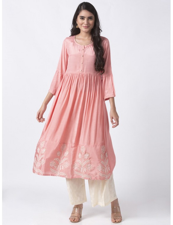 Pink Kurta Palazzo Set