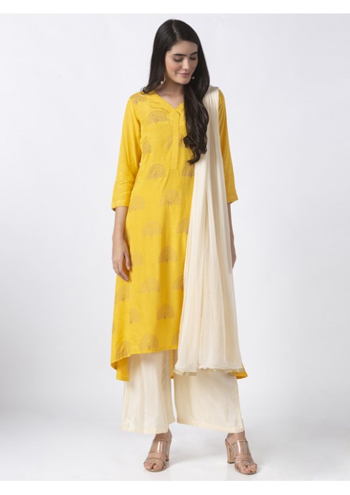 Mustard Kurta Palazzo Set