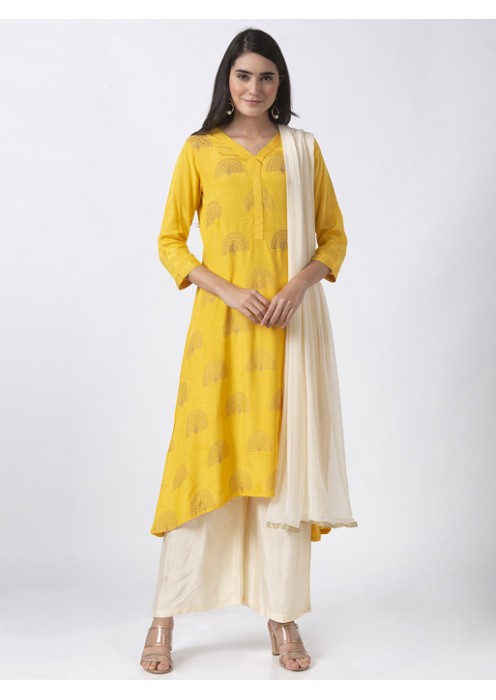 Mustard Kurta Palazzo Set