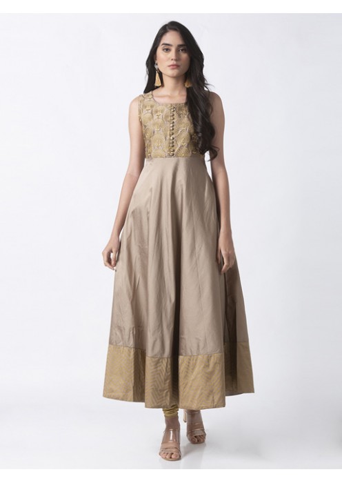 Beige Kurta with Embroidery