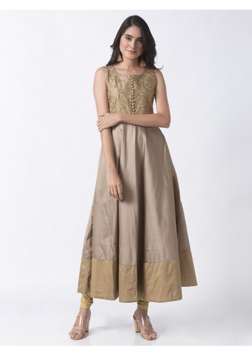 Beige Kurta with Embroidery