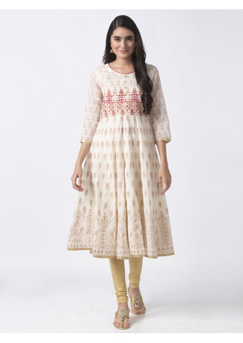 Off White Kalidar Kurta 