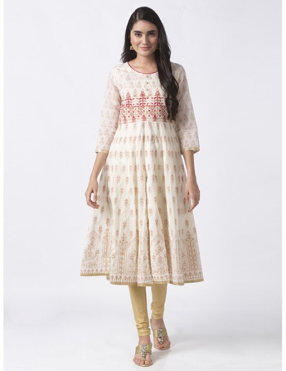 Off White Kalidar Kurta 