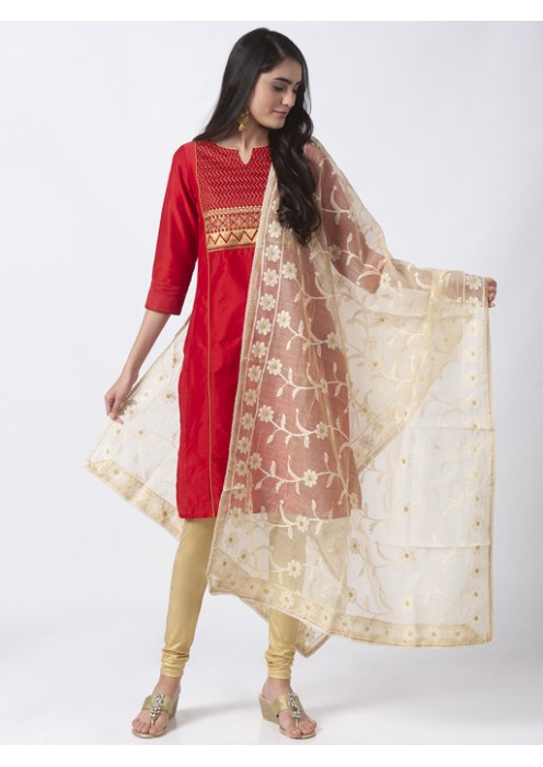 Beige Kota Doria Dupatta