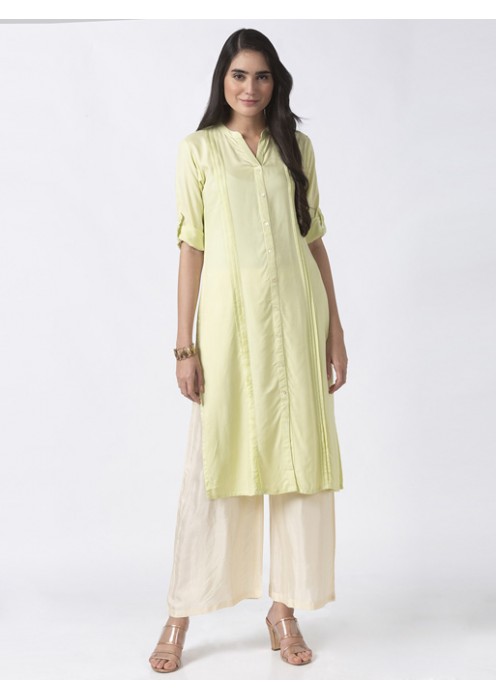 Light Pistachio Solid Kurta 