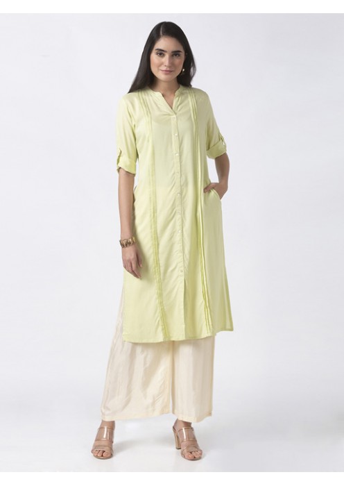 Light Pistachio Solid Kurta 