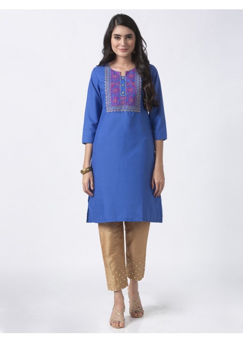 Blue Embroidered Kurta 