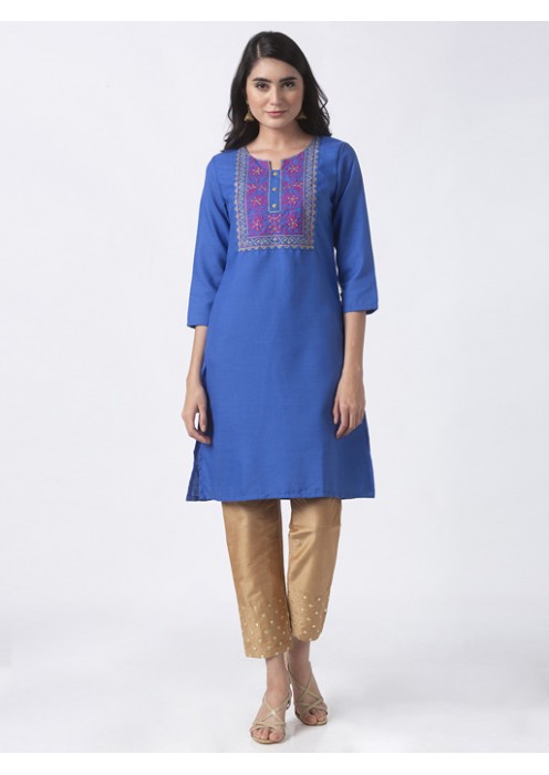 Blue Embroidered Kurta 