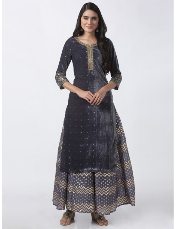  Grey Gathered Lehenga